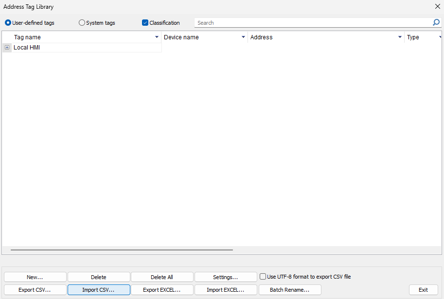 Импорт CSV в Address Tag Library